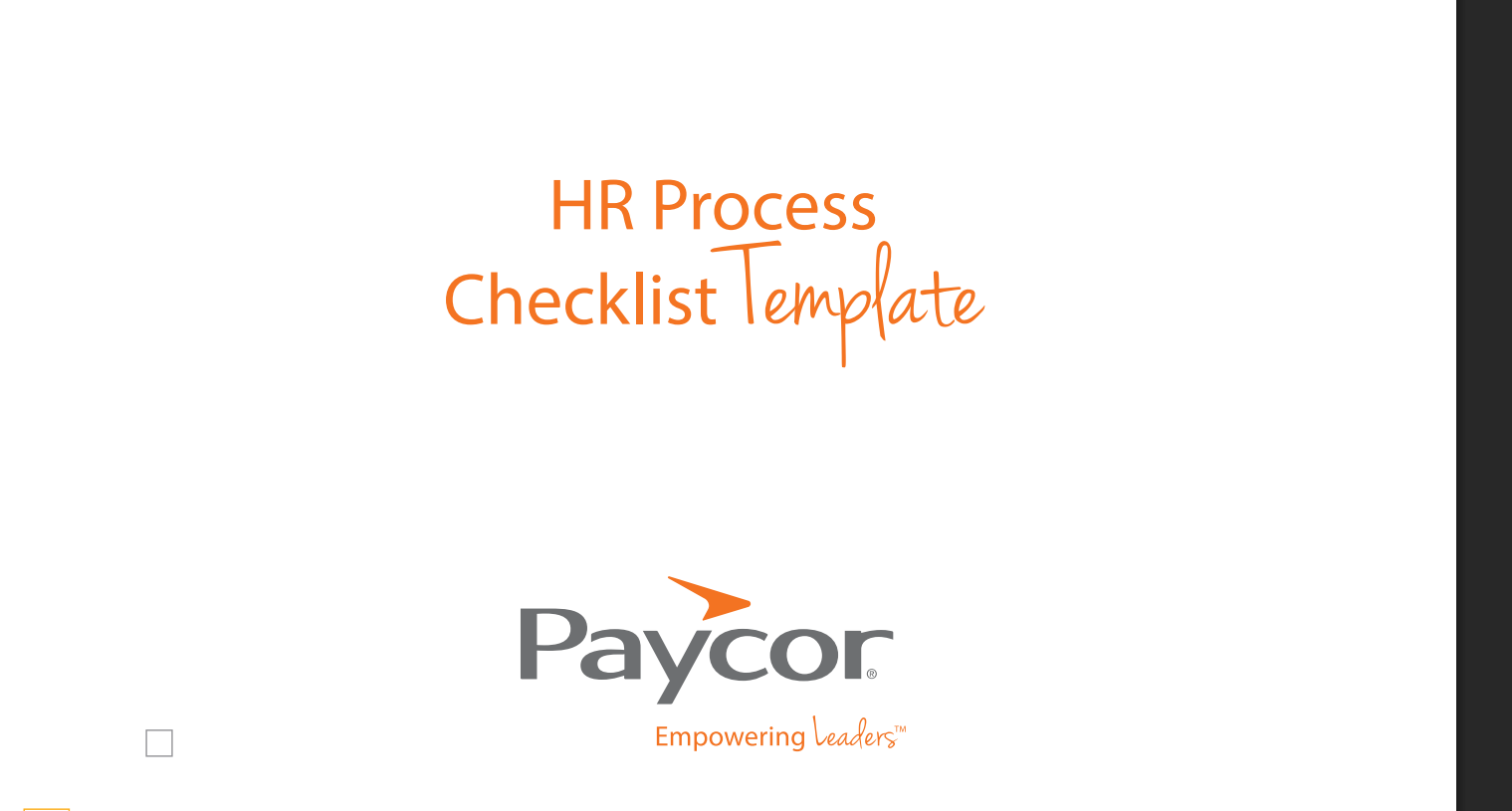 HR Process Checklist